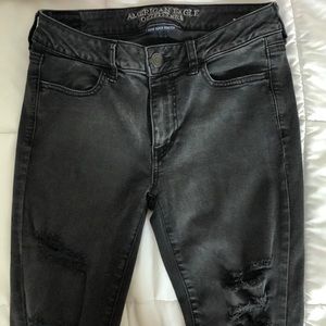 Black ripped jeggings